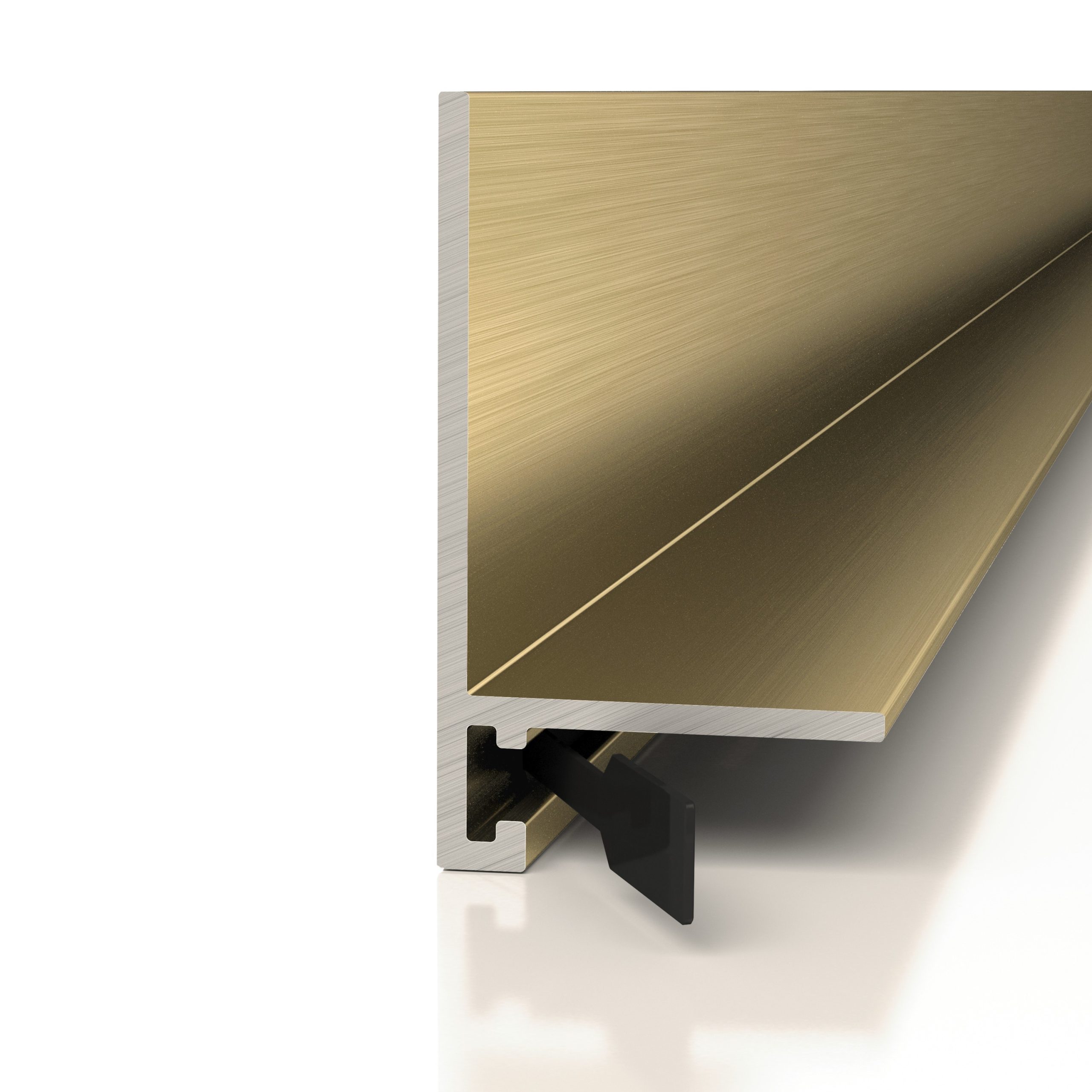 Микроплинтус алюминиевый Decaro ML15A Brass Brush Латунный браш 2000×26×15